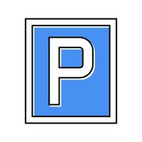 parking sign color icon vector color illustration