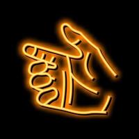 hold hand neon glow icon illustration vector