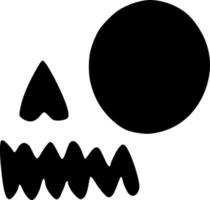 black and white of zombie face icon vector