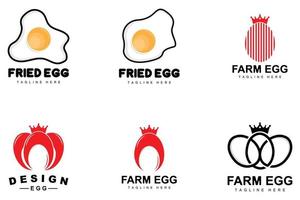 Egg Logo, Egg Farm Design, Chicken Logo, Asian Food Vector