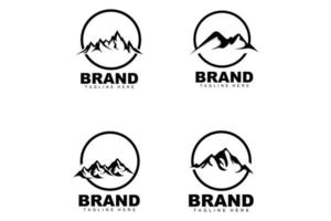 logotipo de montaña, escalada vectorial, aventura, diseño para escalada, equipo de escalada y marca con logotipo de montaña vector