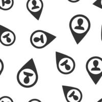 Placement icon seamless pattern background. People pin vector illustration on white isolated background. Navigation business concept.