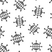 Global network icon seamless pattern background. Cyber world vector illustration on white isolated background. Earth business concept.