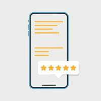 Smartphone with customer feedback icon in flat style. Product rating vector illustration on isolated background. Review feedback sign business concept.