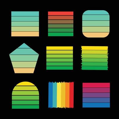 Set of vintage retro sunset illustrations vector background, 70s 80s Old Color, different shape retro sunset style Collection design element for sticker, logo, icon, t-shirt, banners, prints.