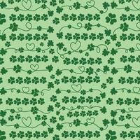hand drawn lovely hearts style, lucky clover,Shamrock St. patricks day, trefoil Irish, four leaf linear holiday symbol,floral,decorative repeating and Seamless Patterns for Digital print vector