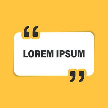 Quote frame blank template icon in flat style. Empty speech bubble vector illustration on isolated background. Textbox sign business concept.