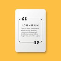 Quote frame blank template icon in flat style. Empty speech bubble vector illustration on isolated background. Textbox sign business concept.