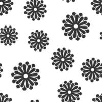 Flower leaf icon seamless pattern background. Magnolia, dahlia vector illustration on white isolated background. Plant blossom business concept.