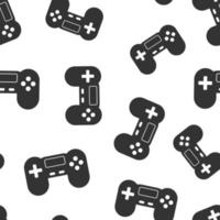 Joystick sign icon seamless pattern background. Gamepad vector illustration on white isolated background. Gaming console controller business concept.