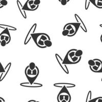 Placement icon seamless pattern background. People pin vector illustration on white isolated background. Navigation business concept.