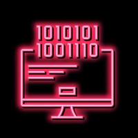 computer fatal error neon glow icon illustration vector