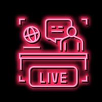 world live news neon glow icon illustration vector