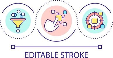 Programming language abstraction loop concept icon. Define required data. Language feature abstract idea thin line illustration. Isolated outline drawing. Editable stroke vector