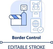 Border control light blue concept icon. Biometric technology abstract idea thin line illustration. Security checkpoints. Isolated outline drawing. Editable stroke vector