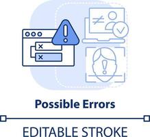 Possible errors light blue concept icon. Biometric authentication disadvantage abstract idea thin line illustration. Isolated outline drawing. Editable stroke vector