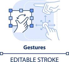 Gestures light blue concept icon. Behavioral measurement abstract idea thin line illustration. Hand movements recognition. Isolated outline drawing. Editable stroke vector