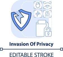 Invasion of privacy light blue concept icon. Biometric authentication problem abstract idea thin line illustration. Isolated outline drawing. Editable stroke vector