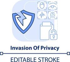 Invasion of privacy light blue concept icon. Biometric authentication problem abstract idea thin line illustration. Isolated outline drawing. Editable stroke vector