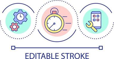 Building software time limit loop concept icon. Programming and development. Choosing language abstract idea thin line illustration. Isolated outline drawing. Editable stroke vector