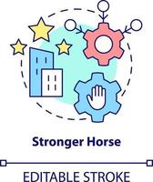 Stronger horse concept icon. Better reputation. Brand consolidation strategy abstract idea thin line illustration. Isolated outline drawing. Editable stroke vector