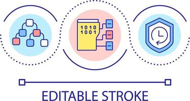 Programming language structure loop concept icon. Data and algorithms. Program development skill abstract idea thin line illustration. Isolated outline drawing. Editable stroke vector