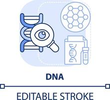 adn ligero azul concepto icono. biométrico identificación tecnología resumen idea Delgado línea ilustración. forense propósitos. aislado contorno dibujo. editable carrera vector