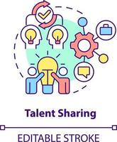 Talent sharing concept icon. Different expertise and knowledge. Merger objective abstract idea thin line illustration. Isolated outline drawing. Editable stroke vector