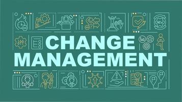 Change management word concepts green banner. Embrace innovation. Infographics with editable icons on color background. Isolated typography. Vector illustration with text