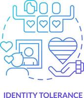 Identity tolerance blue gradient concept icon. Admit different orientation. Stage of coming out abstract idea thin line illustration. Isolated outline drawing vector