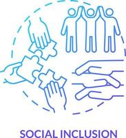 Social inclusion blue gradient concept icon. Equal opportunities in society. LGBT program abstract idea thin line illustration. Isolated outline drawing vector