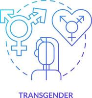 Transgender blue gradient concept icon. Gender identity differs from sex. LGBT community member abstract idea thin line illustration. Isolated outline drawing vector