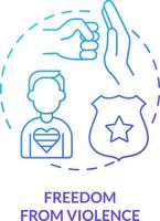 Freedom from violence blue gradient concept icon. Protect from abuse. LGBT community program abstract idea thin line illustration. Isolated outline drawing vector