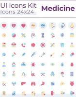 Medicine related flat color ui icons set. Healthcare. Hospital and clinic. Medical procedures. GUI, UX design for mobile app. Vector isolated RGB pictograms