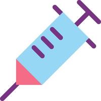 Syringe flat color ui icon. Regular vaccination and immunization. Medication injection. Simple filled element for mobile app. Colorful solid pictogram. Vector isolated RGB illustration