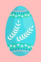 Big Easter egg in pastel colors with handmade design, for postcards, poster design vector