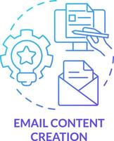 Email content creation blue gradient concept icon. Send message. AI integration in marketing abstract idea thin line illustration. Isolated outline drawing vector