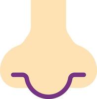 Nose flat color ui icon. Sensory and respiratory system. Facial part of human body. Simple filled element for mobile app. Colorful solid pictogram. Vector isolated RGB illustration