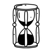 Hand drawn hourglasses in doodle style. Isolated vector illustration. Sand glass sketch.