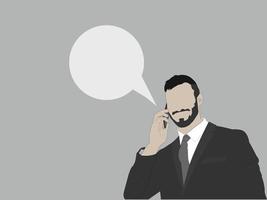 illustration of a businessman communicating with a handphone vector