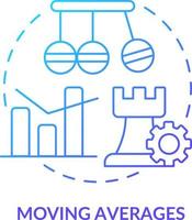 Moving averages blue gradient concept icon. Business data analytics. Trend trading strategy abstract idea thin line illustration. Isolated outline drawing vector