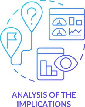 análisis de trascendencia azul degradado concepto icono. pronóstico edificio. tendencias administración incluir resumen idea Delgado línea ilustración. aislado contorno dibujo vector
