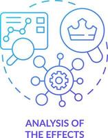 Analysis of effects blue gradient concept icon. Impact forecast. Trends management include abstract idea thin line illustration. Isolated outline drawing vector