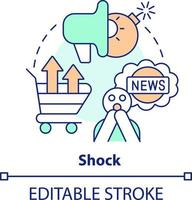 Shock concept icon. Using emotional trigger in marketing abstract idea thin line illustration. Stimulate brand attachment. Isolated outline drawing. Editable stroke vector