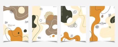 Abstract set of free shape hand drawing template design. Overllaping with organic collor template design background. illustration vector