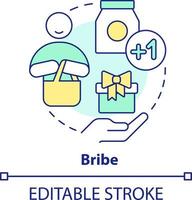 Bribe concept icon. Common advertising approach abstract idea thin line illustration. Special offer. Persuasive technique. Isolated outline drawing. Editable stroke vector