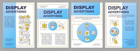 Digital display advertising blue brochure template. Marketing. Leaflet design with linear icons. Editable 4 vector layouts for presentation, annual reports