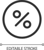 Interest rate pixel perfect linear ui icon. Mortgage and lending. Banking and finance. GUI, UX design. Outline isolated user interface element for app and web. Editable stroke vector