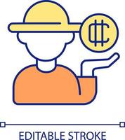Crypto yield farming RGB color icon. Increasing cryptocurrency trading profit. Digital business. Isolated vector illustration. Simple filled line drawing. Editable stroke