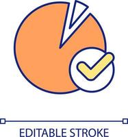 Circle diagram with segment RGB color icon. Visual data presentation. Business report. Information chart. Isolated vector illustration. Simple filled line drawing. Editable stroke